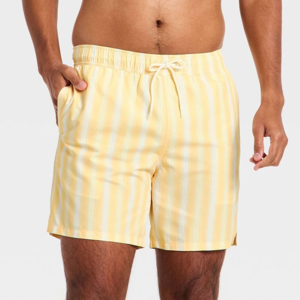 Goodfellow & Co - Men's 7'' Patterned Swim Trunks - Goodfellow & Co  Yellow